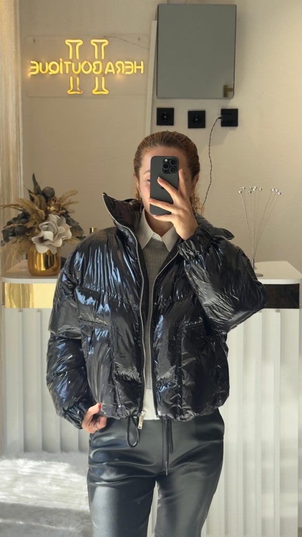 Vinil Bomber Mont Siyah
