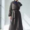 Koyu Kahverengi Oversize Trençkot