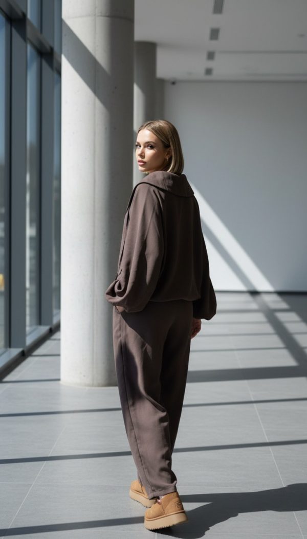 Kahverengi Oversize Eşofman Takımı