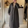 Kadife Yakalı Çıtçıtlı Trenç