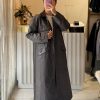 Kadife Yakalı Çıtçıtlı Trenç