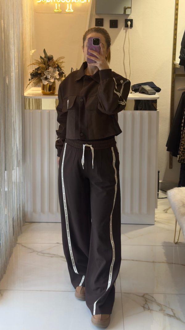 ikili Twist Model Takım Kahverengi