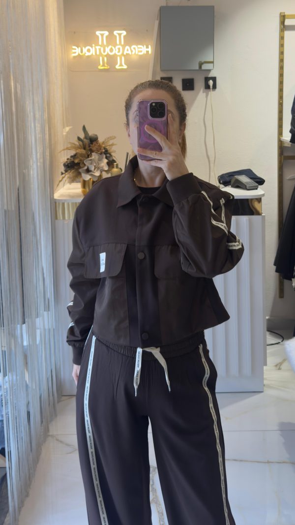 ikili Twist Model Takım Kahverengi